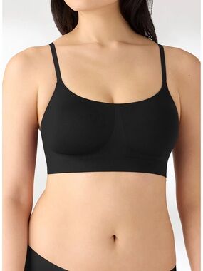 True & Co Soft Form Square Neck Wireless Bra Black Size L NWT